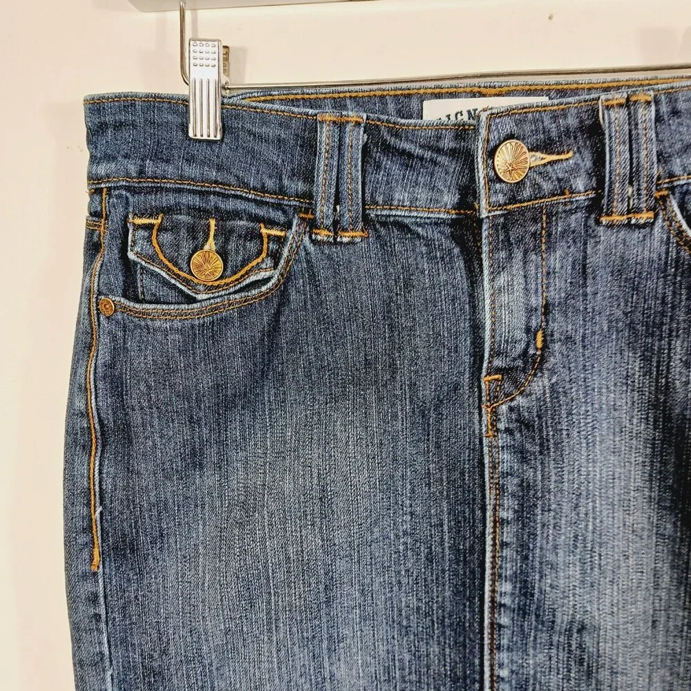 Levi's Signature Denim Skirt Misses Size 4 Zip, Western, Coastal Cowgirl Country - Picture 4 of 16